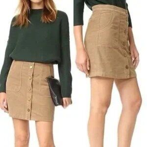 Tory Burch Lucitano Corduroy Snap Front Mini Skirt